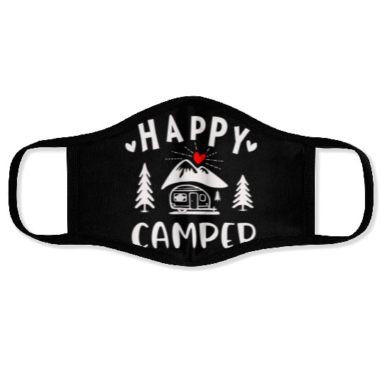 Happy Camper, Camping Face Masks For Women Men Kids