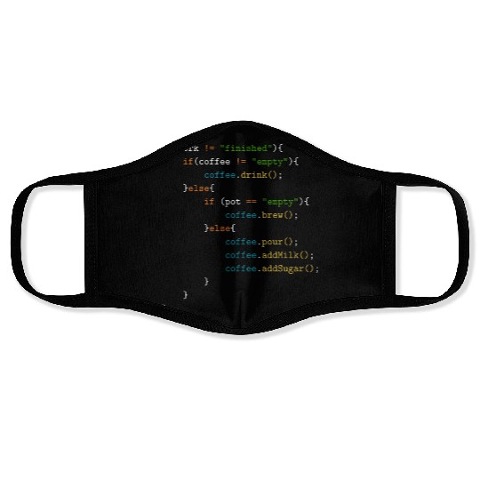 programmers coffee automated daily routine program Face Masks