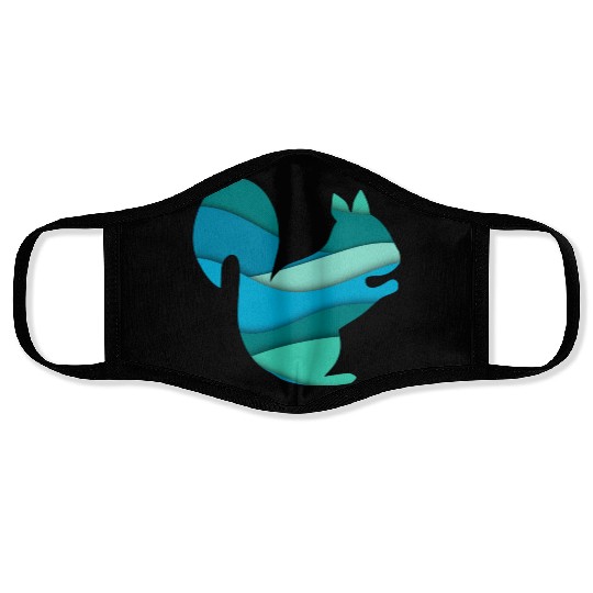 Teal Squirrel Face Masks