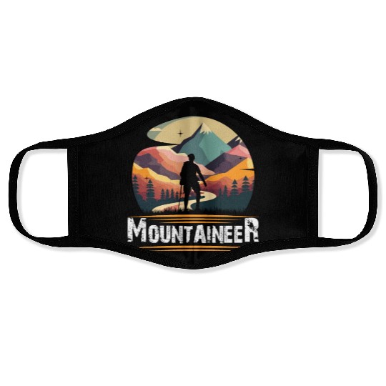 Mountaineer Mountains climbing Hiker Wanderlust Face Masks