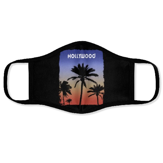 Hollywood California Sunset Vacation Souvenir Face Masks