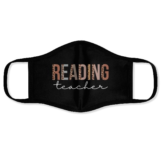 Reading Teacher Leopard Appreciation For Women For Face Masks
