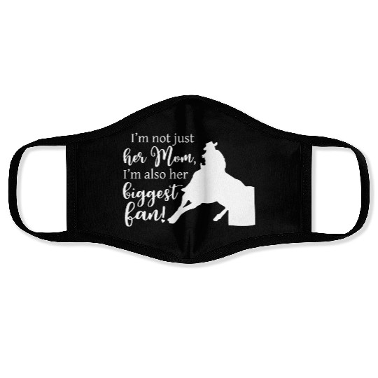 Mom Barrel Racing Horse Riding Racer Back Print Face Masks