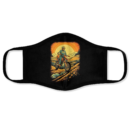 Dirt Bike Father Dad Son Motorcycle Riding Face Masks