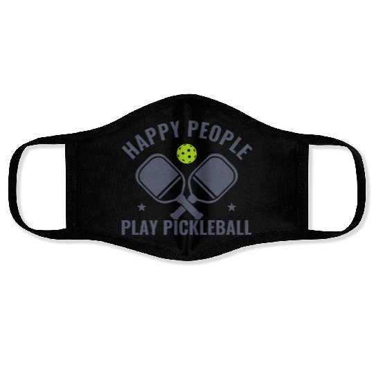 Pickleball Happy People Play Pickleball Funny Face Masks