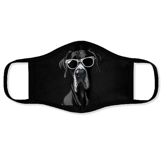 GREAT DANE WEARING SUNGLASSES PETS Face Masks