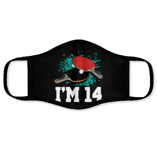 I'm 14 Table Tennis Player Sports Teen 14th Face Masks