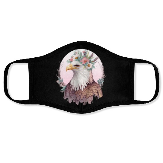 Birds Of Prey Bald Eagle Flower Crown Floral Birdi Face Masks
