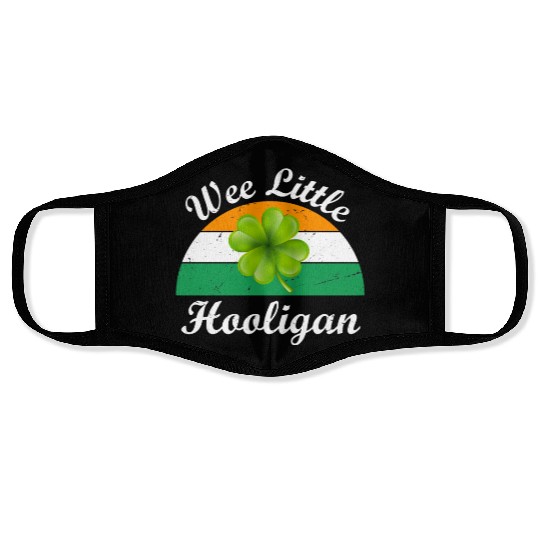 Wee Little Hooligan St Patricks Day Face Masks