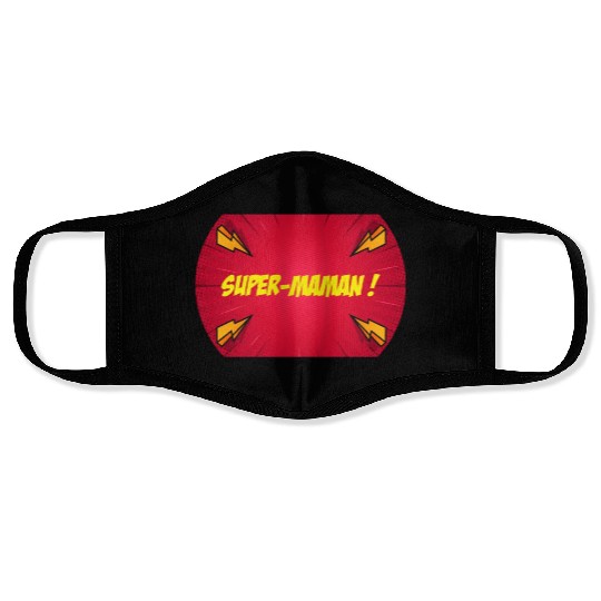 Super-mom super-hero. Best mom Mother's day Comics Face Masks