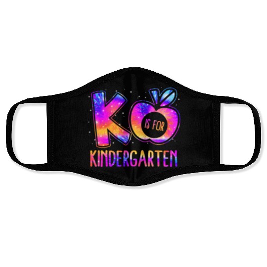 K Is For Kindergarten Teacher Tie Dye Back to Scho Face Masks