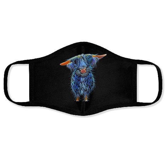 Scottish Highland Cow Hairy Cow Cattle Farmer Cow Face Masks