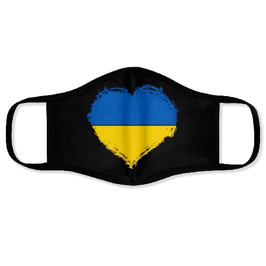 Ukraine Pride Feel Ukrainian Flag Colors Peace Face Masks