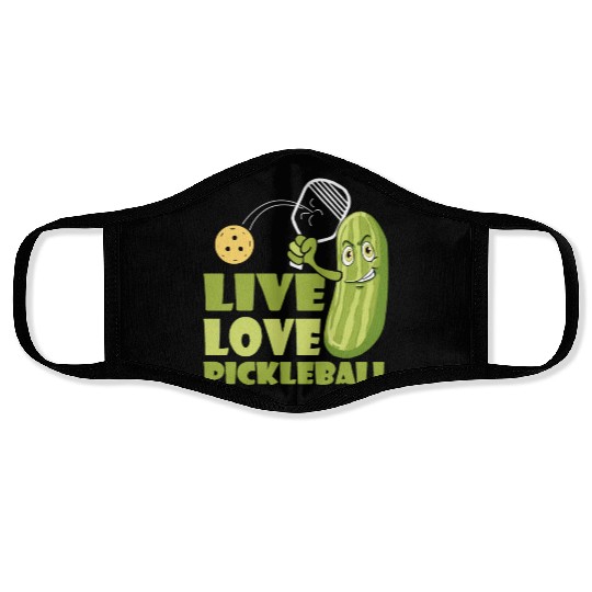 Live Love Pickleball Who Loves Pickle And Ball Face Masks