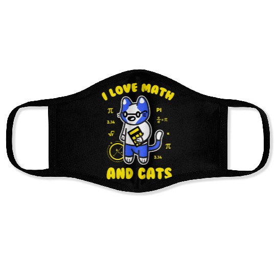 I Love Math And Cats Pi Day Teacher Cat Face Masks