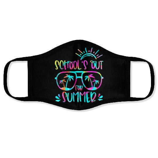 Last Day Of School Schools Out For Summer Teacher Face Masks