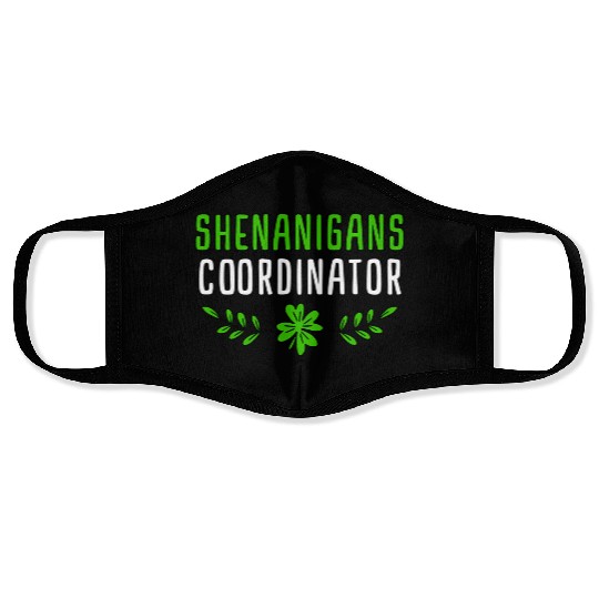Shenanigans Coordinator Saint Irish Pats St Patric Face Masks