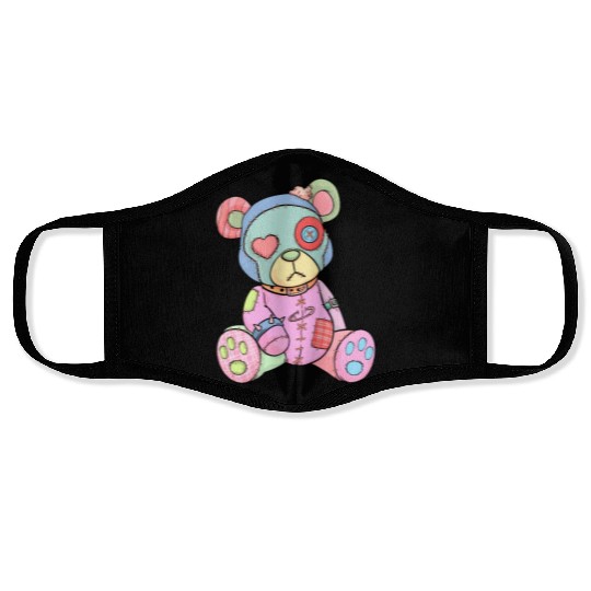 Pastel Goth Teddy Bear Japanese Anime Kawaii Menhe Face Masks
