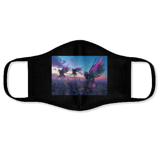 Electric Birds Face Masks