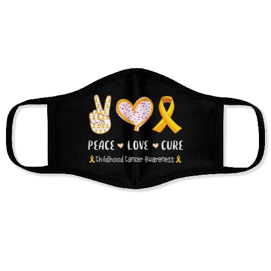 Peace love America with hand sign sunflower and US Face Masks