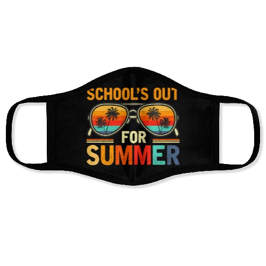 Last Day Of School Schools Out For Summer Teacher Face Masks