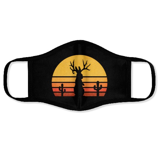 Eighties Jackalope Cryptid Rabbit Face Masks