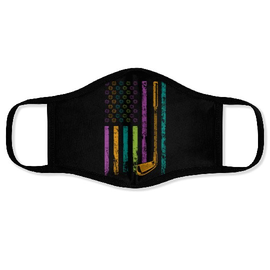 American Sports Flag Fireworks Decor Golf Club Face Masks