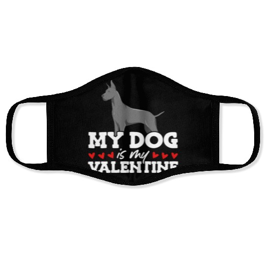 My Dog Is My Valentine Date Cute Doggy Face Masks