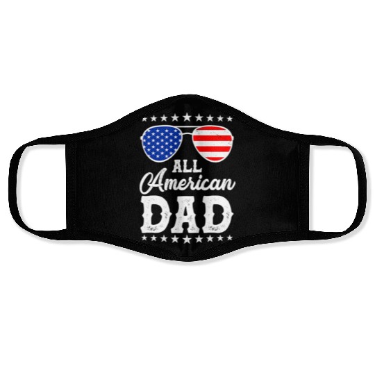 4th Of July Patriotic American Dad Us Face Masks