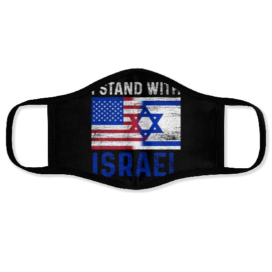 Us Flag I Stand With Israel Face Masks