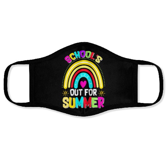 Schools Out For Summer Teacher Last Day Of School Face Masks