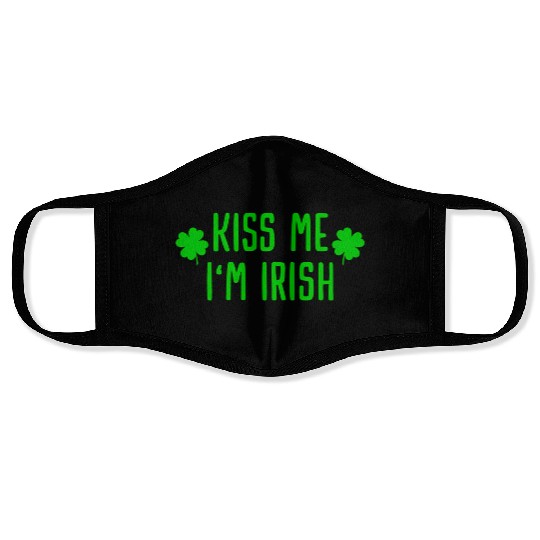 Kiss Me I'M Irish Clover Saint Irish Pats St Patri Face Masks