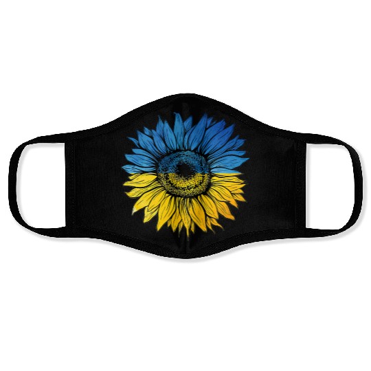 Sunflower Ukraine Ukrainian Flag Stand With Ukrain Face Masks