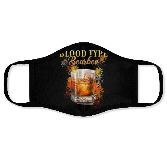 Blood Type Bourbon Cocktail Bartender Face Masks