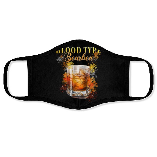Blood Type Bourbon Cocktail Bartender Face Masks