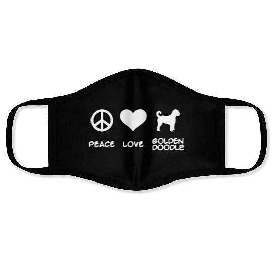 Peace Love Goldendoodle Face Masks