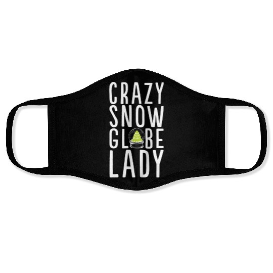 Crazy Snow Globe Lady Snow Globe Face Masks