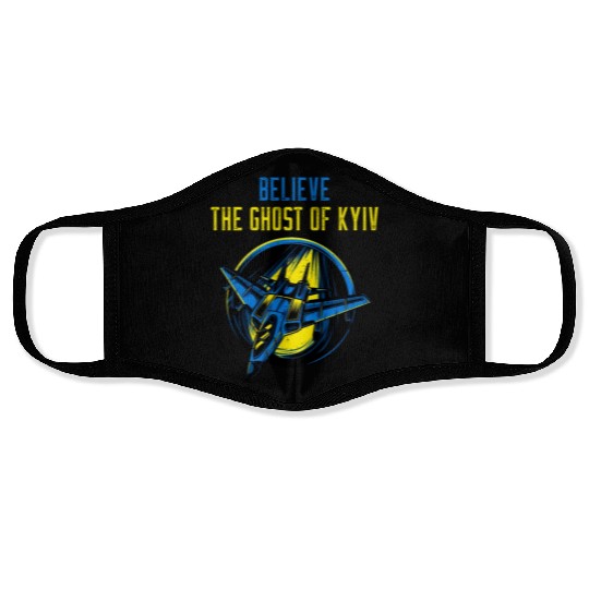 The Ghost Of Kyiv Believe Ukraine I Stand With Ukr Face Masks