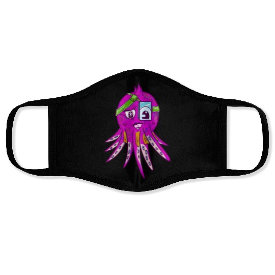 Octopus Wearing an eye patch Face Masks