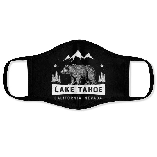 Lake Tahoe California Nevada Bear Face Masks