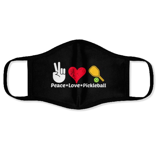 Paddleball Sports Mom Dad Retirement Peace Love Pi Face Masks