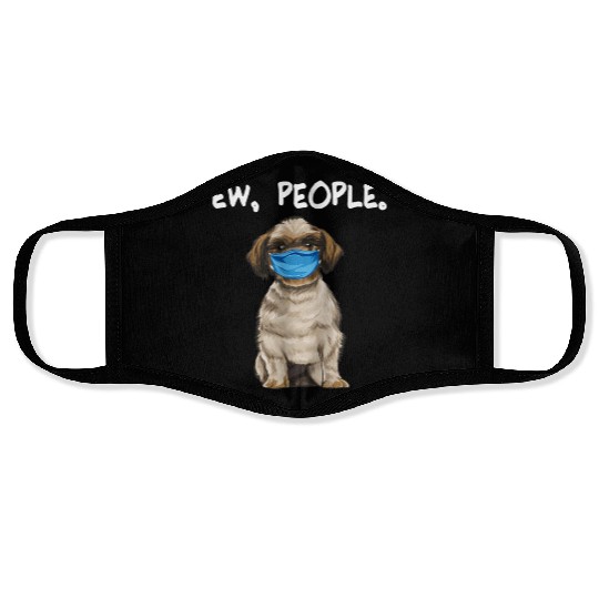 Shih Tzu Ew People Dog Wearing Face Face Masks