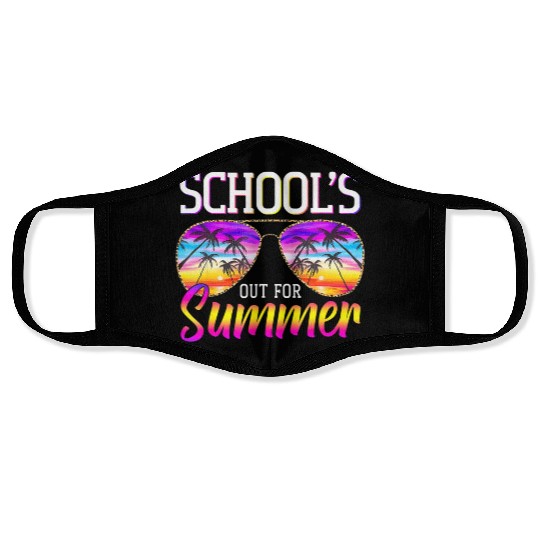 Last Day Of School Schools Out For Summer Teacher Face Masks