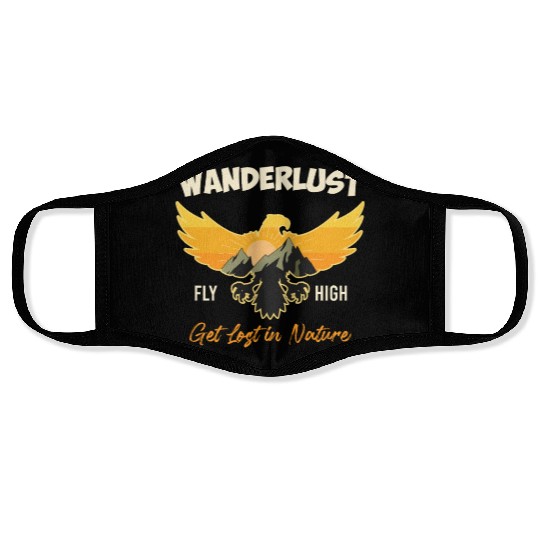 Wanderlust Mountaineer Hiking Mountain love Face Masks