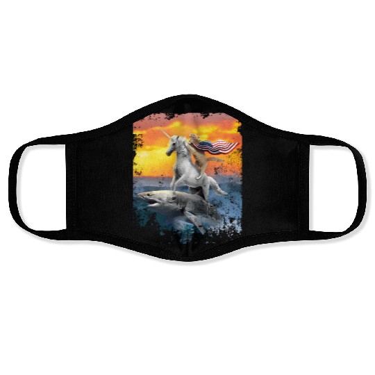 Patriotic Cat Uorn Shar For Veterans Face Masks