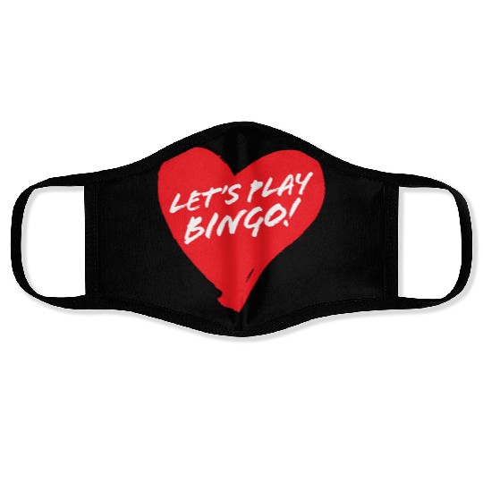 Fun Heart Bingo Player Face Masks