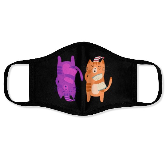Cats Nap Napping Kitties Hugging Pillows Face Masks