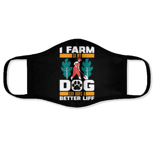 Farming Farmer Dog Face Masks