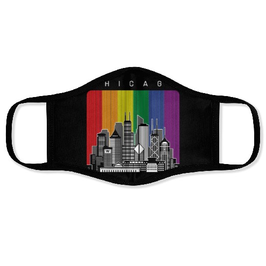 Chicago LGBT Rainbow Flag Face Masks