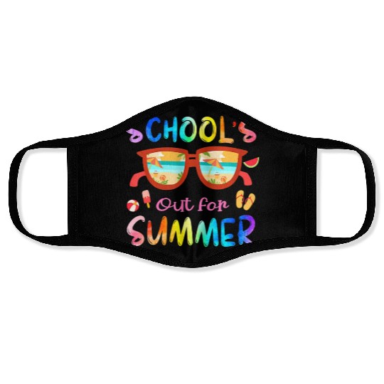 Schools Out For Summer Last Day Of School Teacher Face Masks